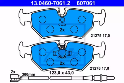 Комплект тормозных колодок ATE 13.0460-7061.2