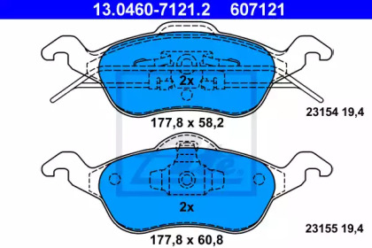 Комплект тормозных колодок ATE 13.0460-7121.2