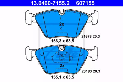 Комплект тормозных колодок ATE 13.0460-7155.2