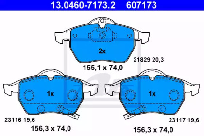 Комплект тормозных колодок ATE 13.0460-7173.2