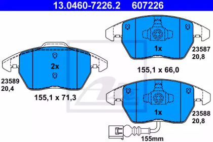 Комплект тормозных колодок ATE 13.0460-7226.2