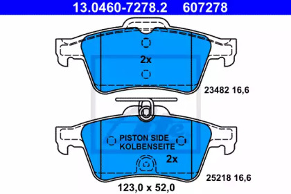 Комплект тормозных колодок ATE 13.0460-7278.2