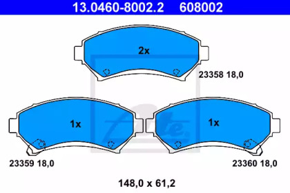 Комплект тормозных колодок ATE 13.0460-8002.2