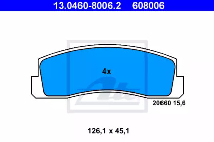 Комплект тормозных колодок ATE 13.0460-8006.2