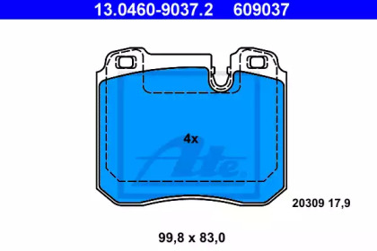 Комплект тормозных колодок ATE 13.0460-9037.2