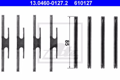 Комплектующие, колодки дискового тормоза ATE 13.0460-0127.2