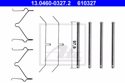 Комплектующие, колодки дискового тормоза ATE 13.0460-0327.2
