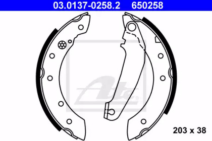 Комлект тормозных накладок ATE 03.0137-0258.2