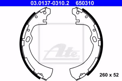 Комлект тормозных накладок ATE 03.0137-0310.2