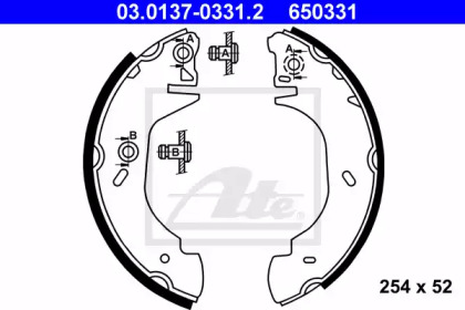 Комлект тормозных накладок ATE 03.0137-0331.2