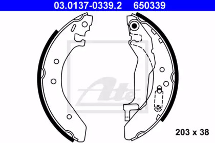 Комлект тормозных накладок ATE 03.0137-0339.2