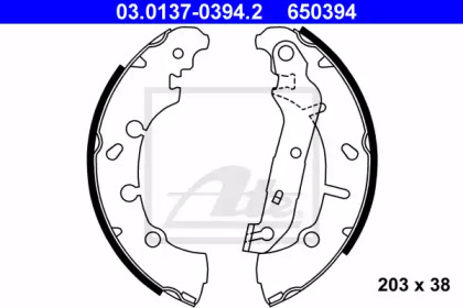 Комлект тормозных накладок ATE 03.0137-0394.2