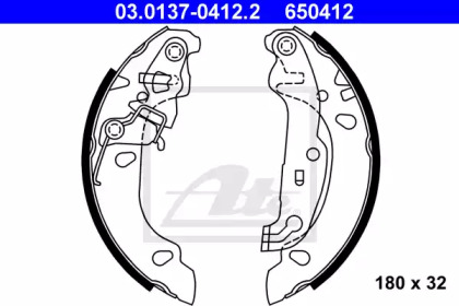 Комлект тормозных накладок ATE 03.0137-0412.2