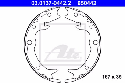 Комлект тормозных накладок ATE 03.0137-0442.2