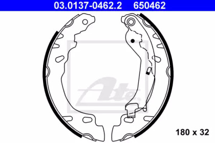 Комлект тормозных накладок ATE 03.0137-0462.2