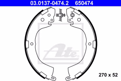 Комлект тормозных накладок ATE 03.0137-0474.2