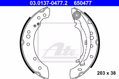 Комлект тормозных накладок ATE 03.0137-0477.2