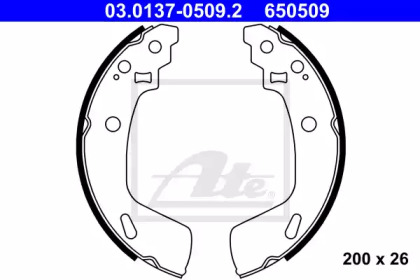 Комлект тормозных накладок ATE 03.0137-0509.2