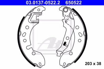 Комплект тормозных колодок ATE 03.0137-0522.2