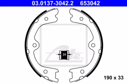 Комлект тормозных накладок ATE 03.0137-3042.2