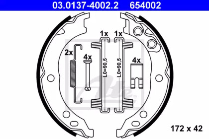 Комлект тормозных накладок ATE 03.0137-4002.2