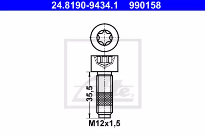 Болт, диск тормозного механизма ATE 24.8190-9434.1