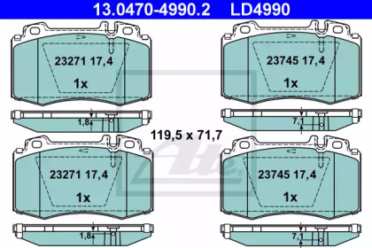 Комплект тормозных колодок ATE 13.0470-4990.2