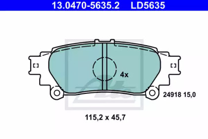 Комплект тормозных колодок ATE 13.0470-5635.2