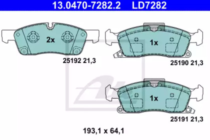 Комплект тормозных колодок ATE 13.0470-7282.2