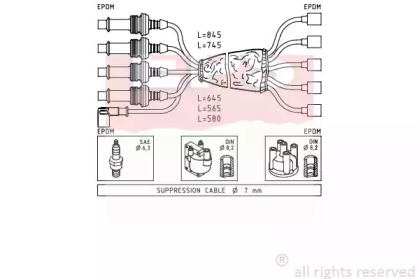 Комплект проводов зажигания EPS 1.500.846