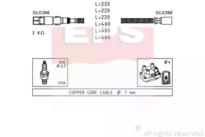 Комплект проводов зажигания EPS 1.501.643
