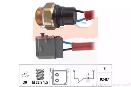 Термовыключатель, вентилятор радиатора EPS 1.850.144