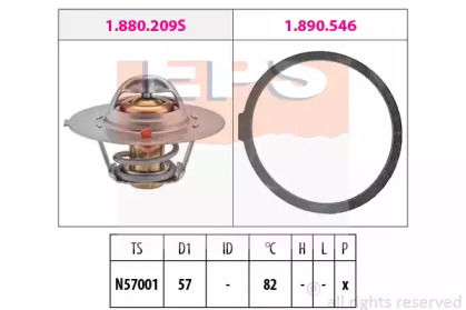 Термостат, охлаждающая жидкость EPS 1.880.209