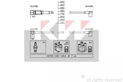 Комплект проводов зажигания KW 360 310