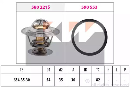 Термостат, охлаждающая жидкость KW 580 221