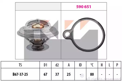 Термостат, охлаждающая жидкость KW 580 613