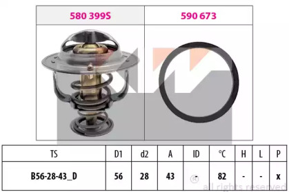 Термостат, охлаждающая жидкость KW 580 683