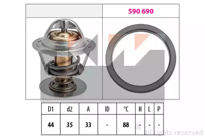 Термостат, охлаждающая жидкость KW 580 685