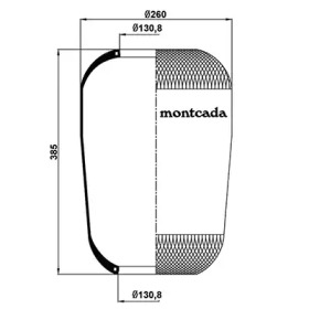 Баллон пневматической рессоры montcada 0161080