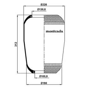 Баллон пневматической рессоры montcada 0161670