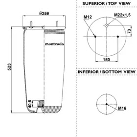 Баллон пневматической рессоры montcada 0162500