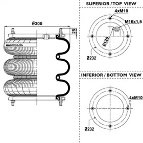 Баллон пневматической рессоры montcada 0164050