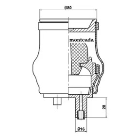 Баллон пневматической рессоры, крепление кабины montcada 0164140