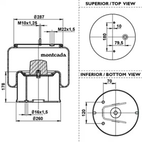 Баллон пневматической рессоры montcada 0183070