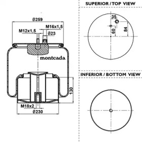 Баллон пневматической рессоры montcada 0183680
