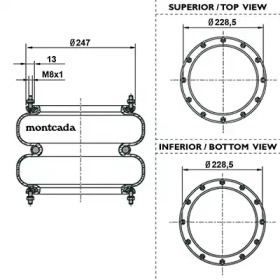 Баллон пневматической рессоры montcada 0184050