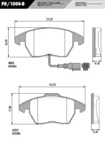 Комплект тормозных колодок FRAS-LE PD/1000-B