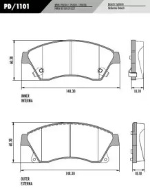 Комплект тормозных колодок FRAS-LE PD/1101