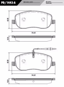 Комплект тормозных колодок FRAS-LE PD/1443-A