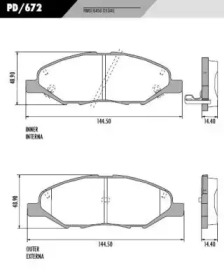 Комплект тормозных колодок FRAS-LE PD/672